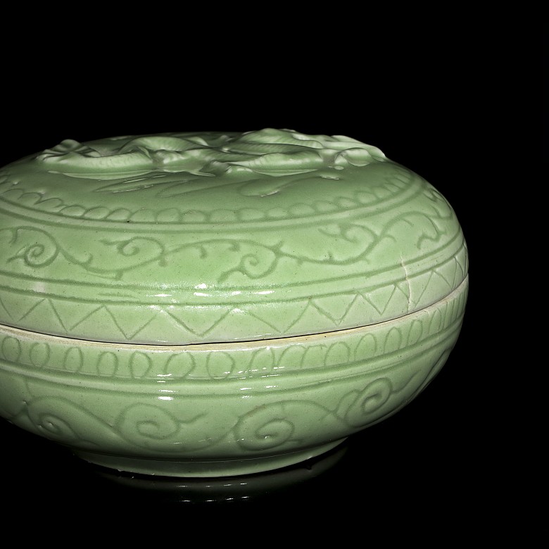 Circular glazed ceramic box, 20th century - 7