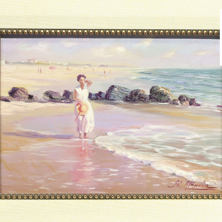 Rafaél Atencia (1948) Couple of beach scenes