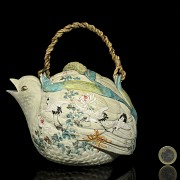Painted clay teapot, Asia, 20th century