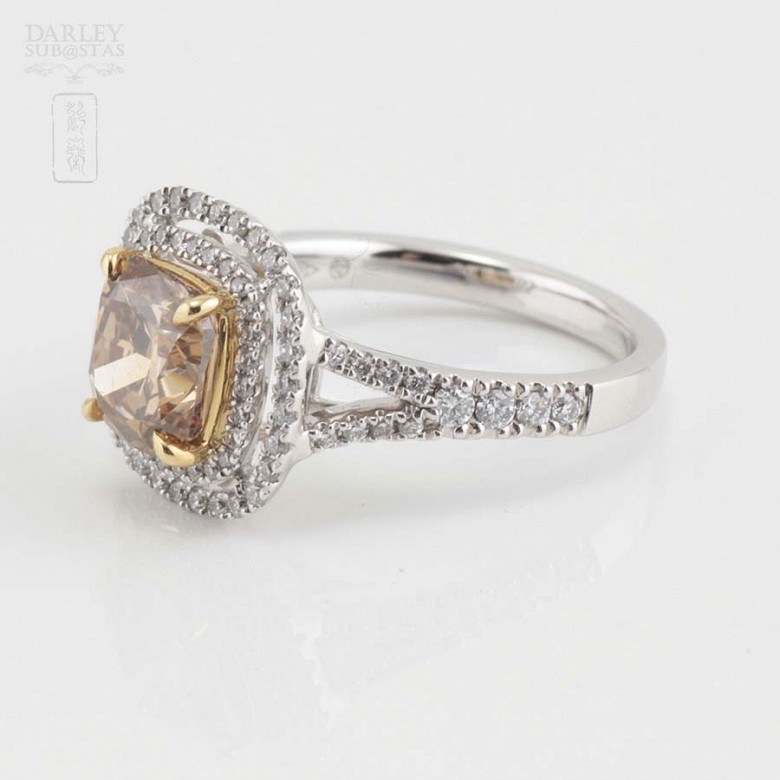 Fantástico anillo oro 18k con diamante Fancy - 3