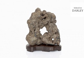 Suiseki de piedra volcánica, dinastía Qing