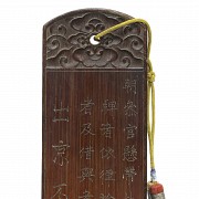 Placa de bambú, dinastía Qing.
