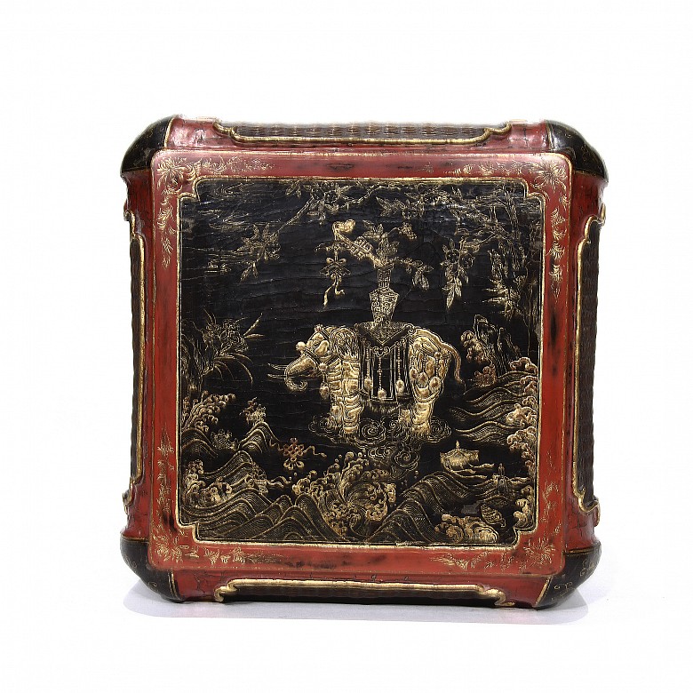 Lacquered bamboo box, Qing dynasty.