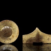 Juego de adornos de espada en jade, dinastía Han