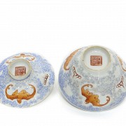 Bowl with enameled porcelain lid, Tongzhi mark