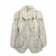 Short white fox coat, Lolita Fuster furrier