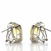 18k white gold with citrines and diamonds Earrings - 3