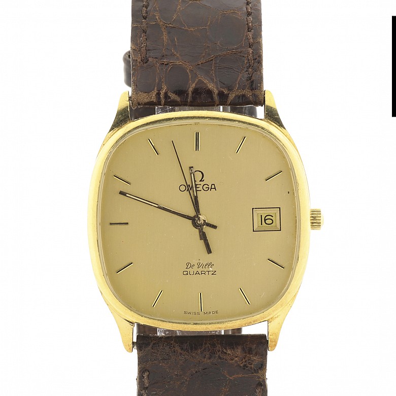 Reloj de caballero, Omega De Ville Quatz, en oro amarillo 18 k