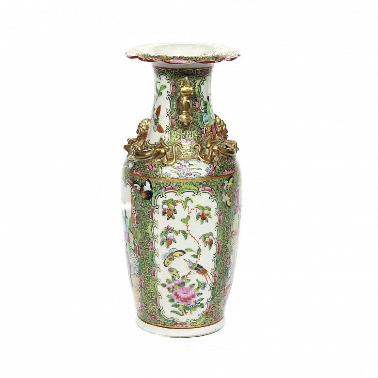 Porcelain Canton vase, mid 20th century