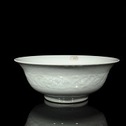Cuenco de porcelana vidriada celadón, dinastía Qing