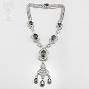 Faller dressing emerald green and silver Rhodium - 3