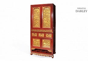 Sideboard with carved and gilded wood panels, Peranakan, 19th-20th century
