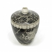 Botella de cerámica, estilo Cizhou.