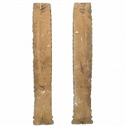 Pair of gilded wooden pilasters, 18th century