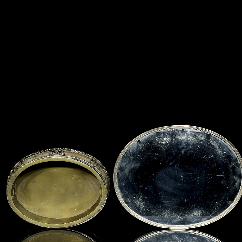 Grupo de piezas de plata y vidrio, S.XX