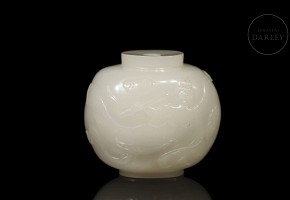 Botella de rapé de jade blanco, dinastía Ming