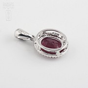 Pendant with ruby 2,36cts and diamond  in white gold - 2