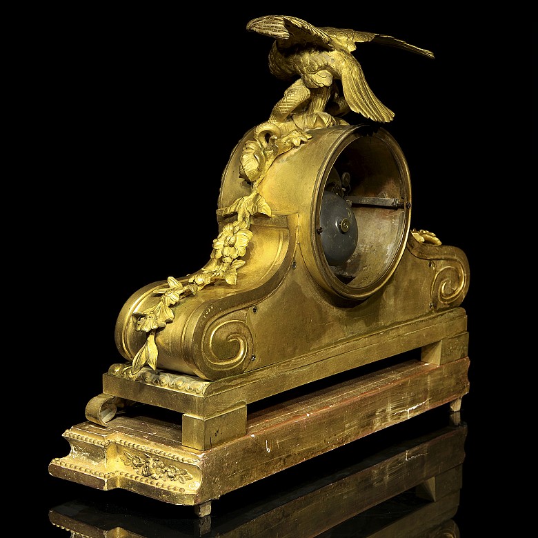 Mantel clock in bronze and porcelain, France, 19th century. - 5
