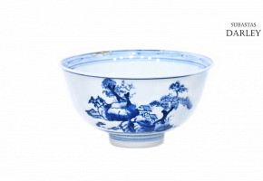 Blue and white bowl, China. 19th-20th century