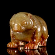 Extremely rare reddish jade bear, Western Han dynasty