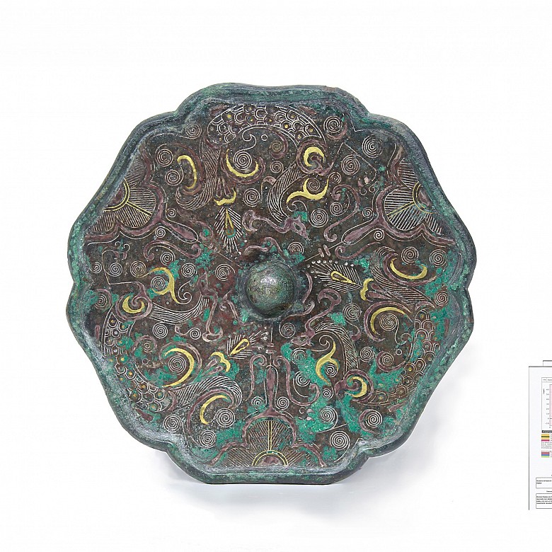 Espejo de bronce, Dinastía Zhou, período de los Reinos Combatientes (480-221 a. C.)