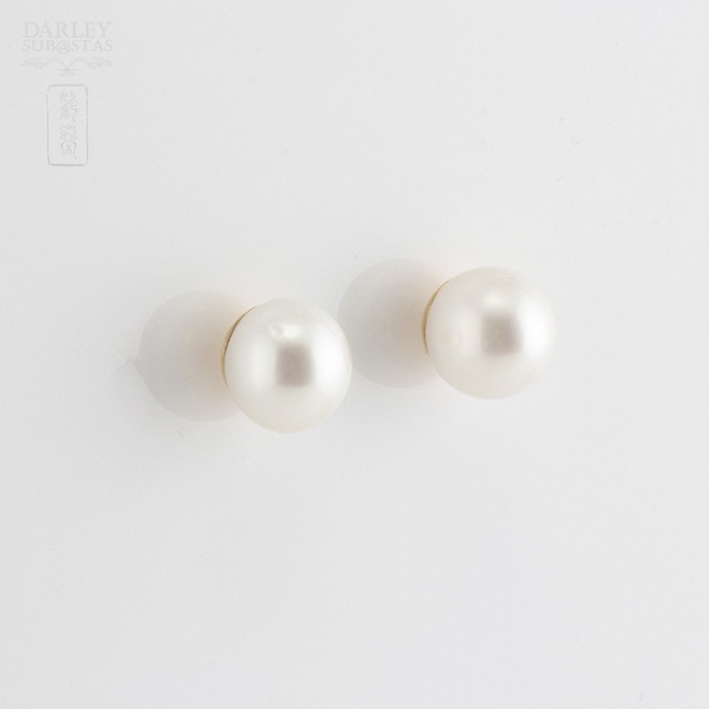Pendientes con perla australiana, 10 mm. - 1