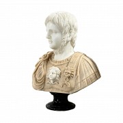 Carved marble bust, 