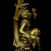 Gilded wooden pedestal with faun, 19th century