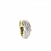 18k yellow gold ring with diamonds. - 3
