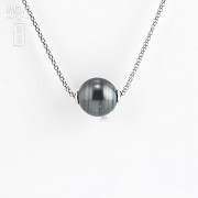 Necklace Tahitian Pearl  in Sterling Silver, 925 - 1