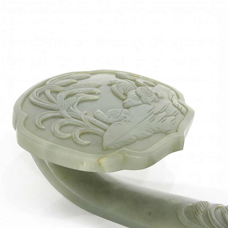 Green jade Ruyi stick, Qing dynasty