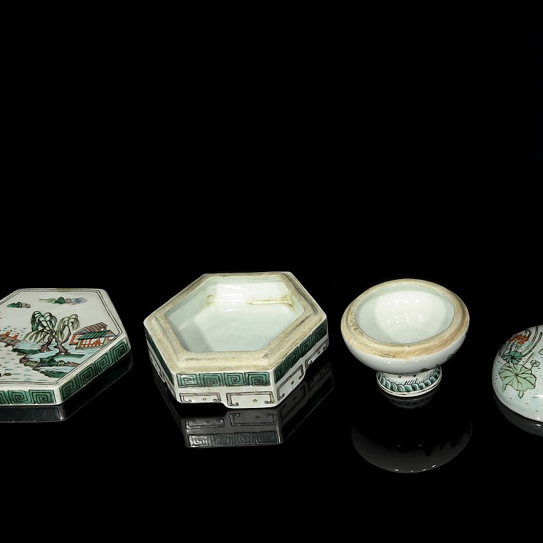 Cajas de porcelana esmaltada, China, S.XX - 5