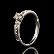 Solitaire in 18k white gold and diamonds 0.36 ct. - 1