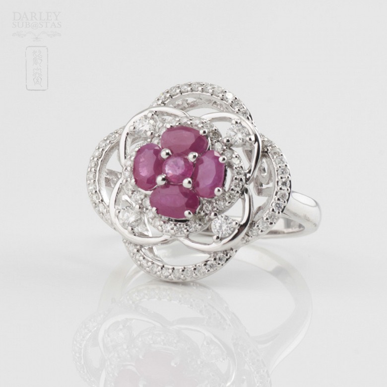 Fantástico anillo rubí y diamantes - 2