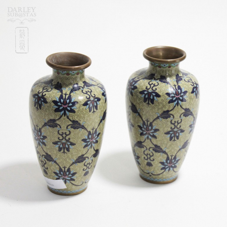 Nice couple of cloisonne vases - 3