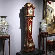 Red lacquered tall case clock, med.s.XX - 2