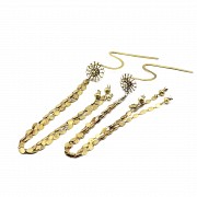 Brass hooks with Matara or zircon diamonds - 2