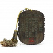 Placa de madera, dinastía Qing.
