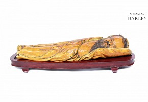 Sabio durmiente de marfil tallado, China, pps.s.XX