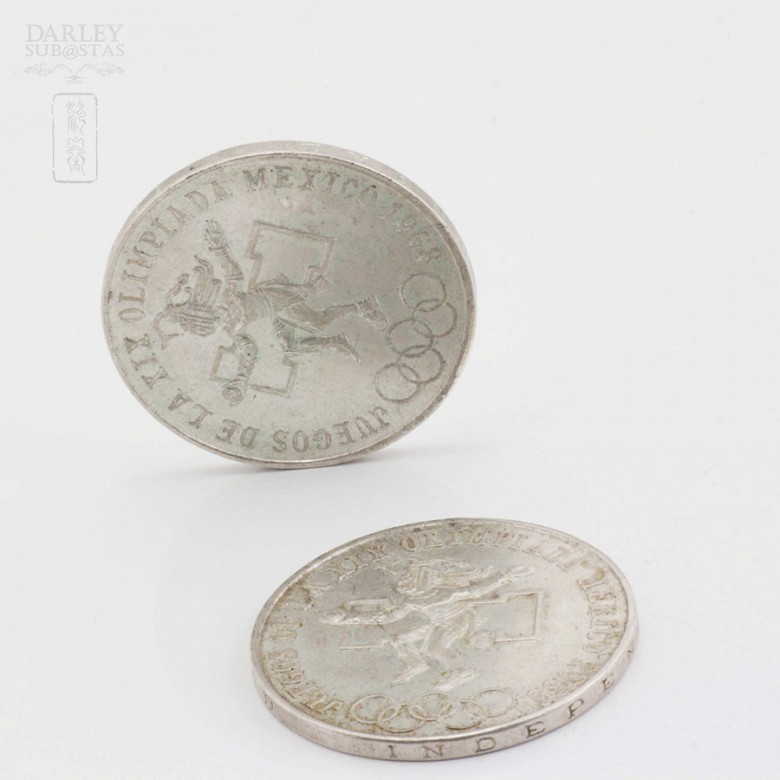 Dos monedas plata 0,720m/m- MEXICO 1968 - 5