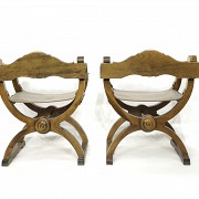 Set of four carved wooden chairs, 20th century