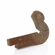 Carved bamboo stamper piece, Qing dynasty