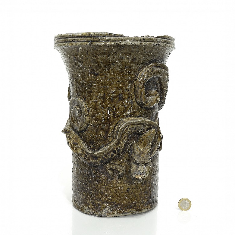 Large vase with glazed dragon, 20th Century - 7