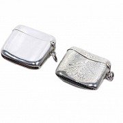Two English silver matchboxes, 925 sterling, pps.s.XX
