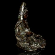 Large bronze cloisonné figure 