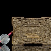 Placa de madera Chenxiangmu y aguamarina, Dinastía Qing - 2
