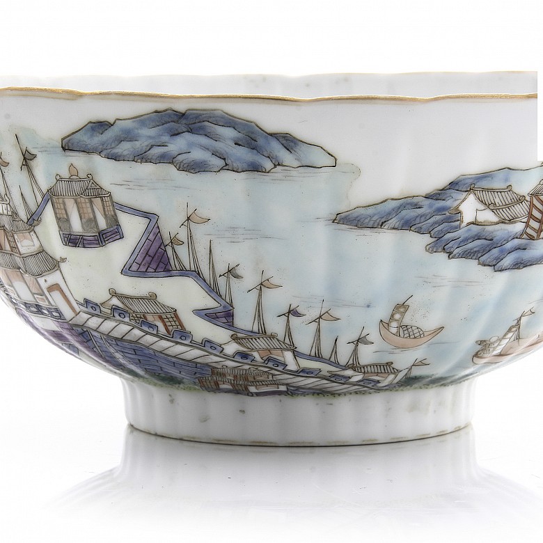 Porcelain enameled bowl, 19th c.