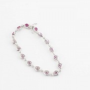 18k white gold bracelet with rubies and diamonds. - 8