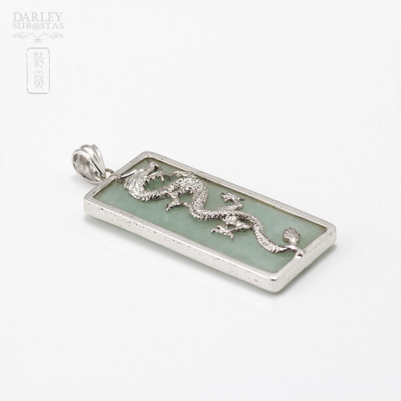 Sterling silver pendant and jade - 1