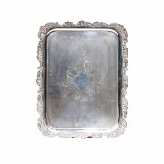 Rococo style silver tray, law 833.